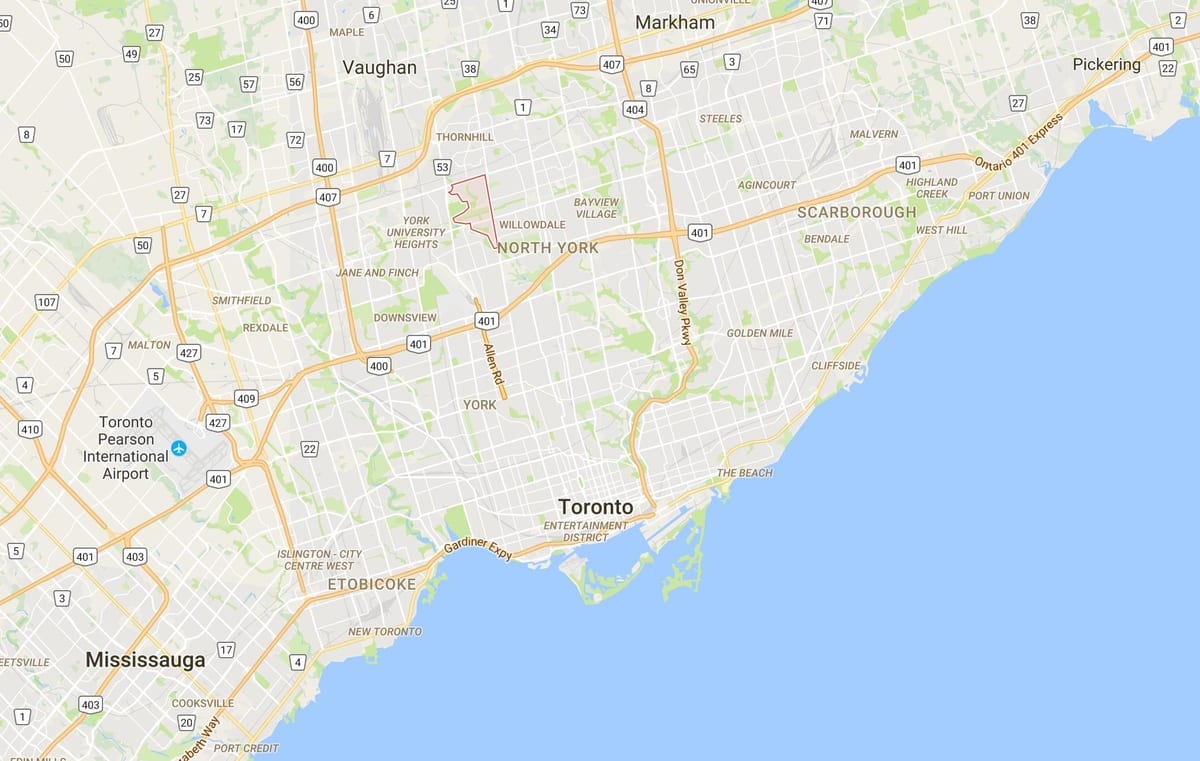 Bản đồ của Westminster–Branson quận Toronto