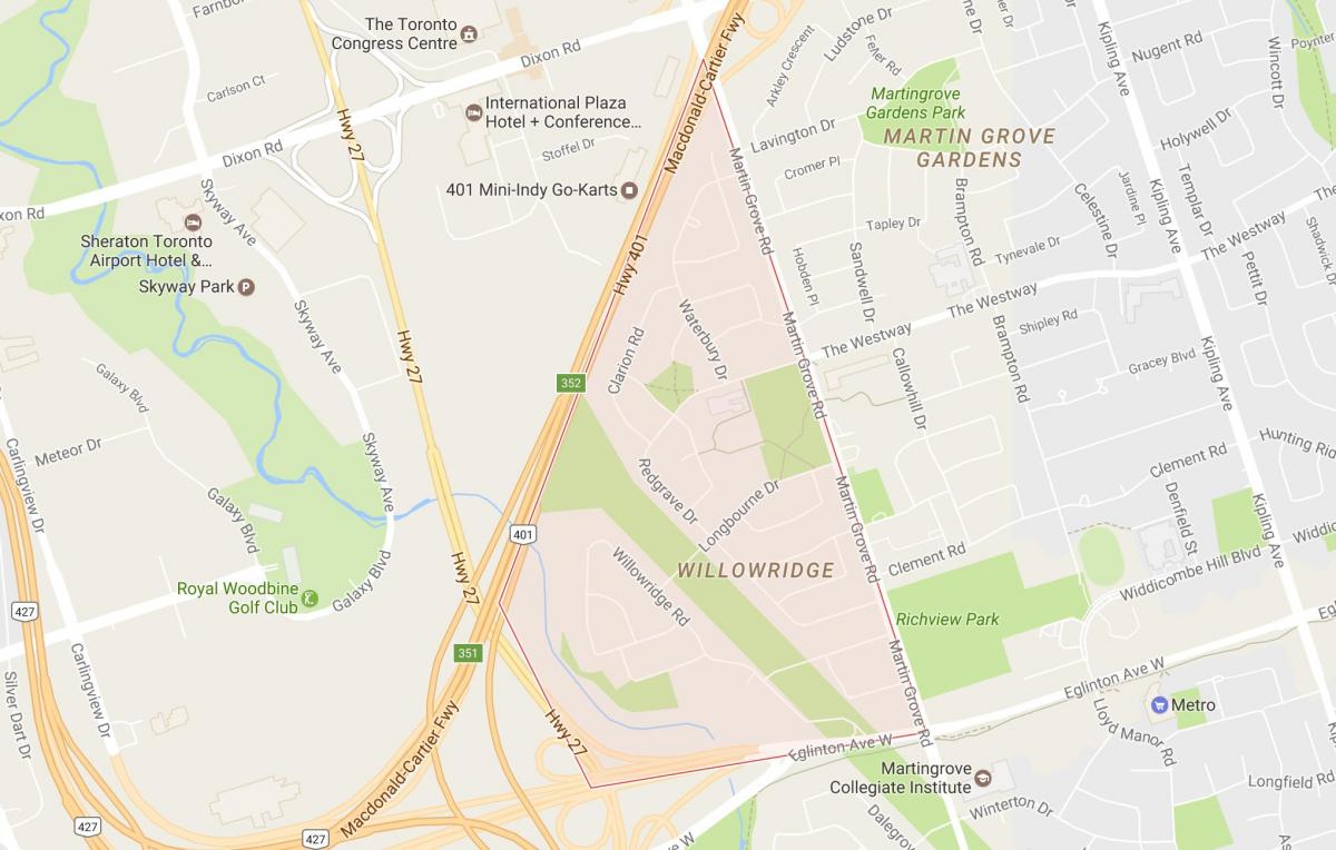 Bản đồ của Willowridge khu phố Toronto