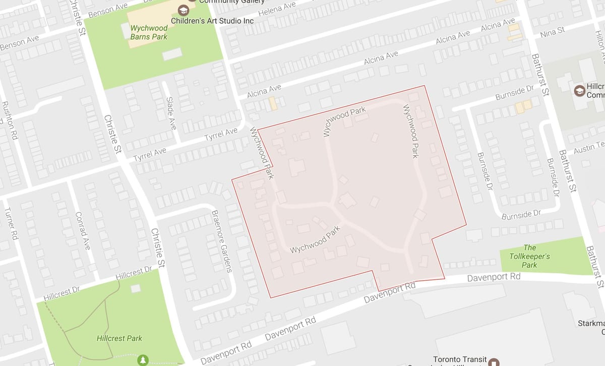 Bản đồ của Wychwood Park khu phố Toronto