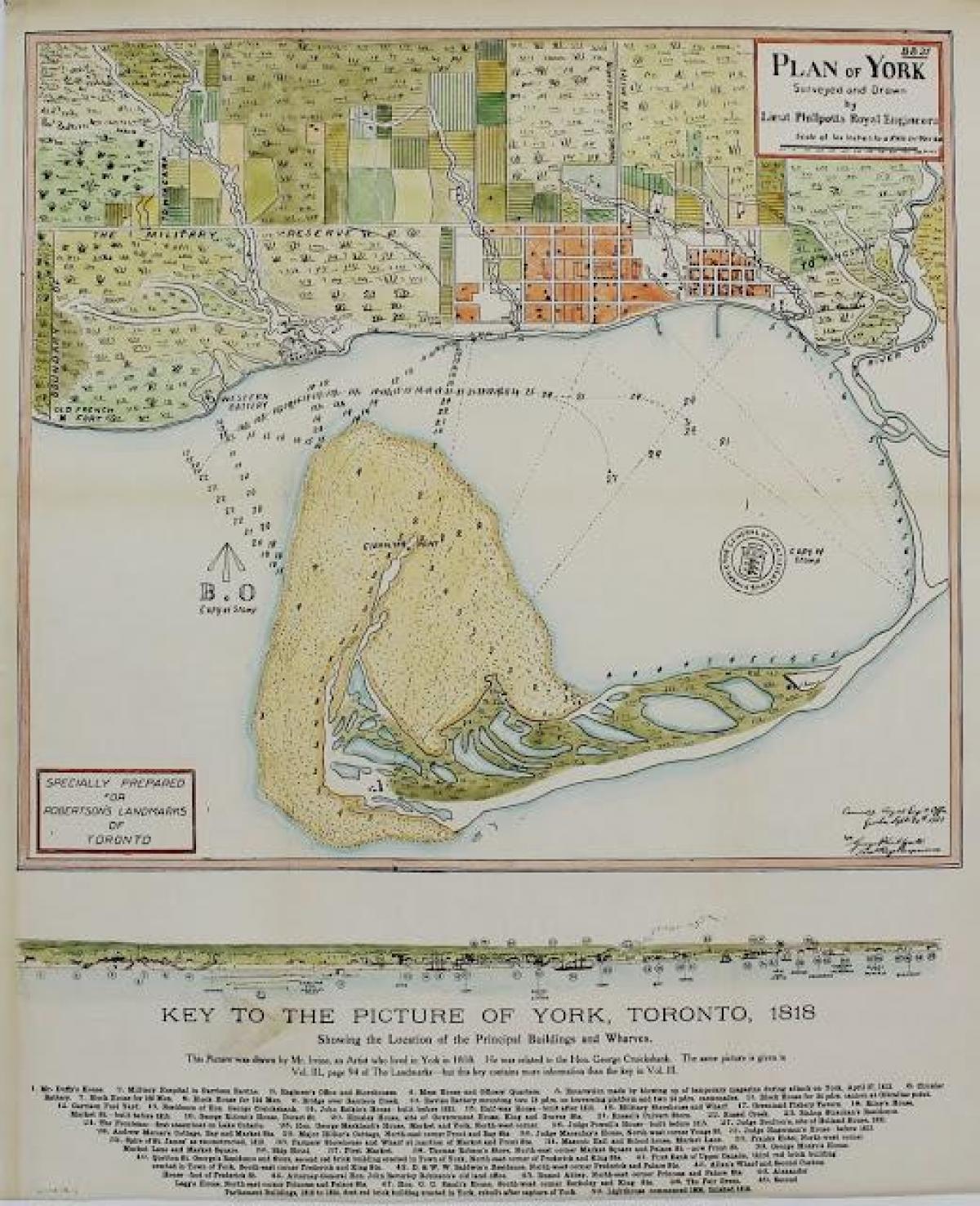 Bản đồ của York Toronto 1787-1884 biếm phiên bản