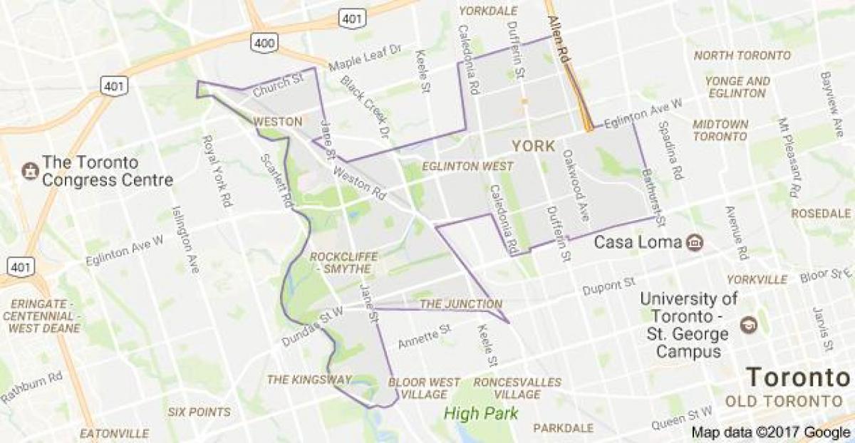 Bản đồ của York Toronto Canada
