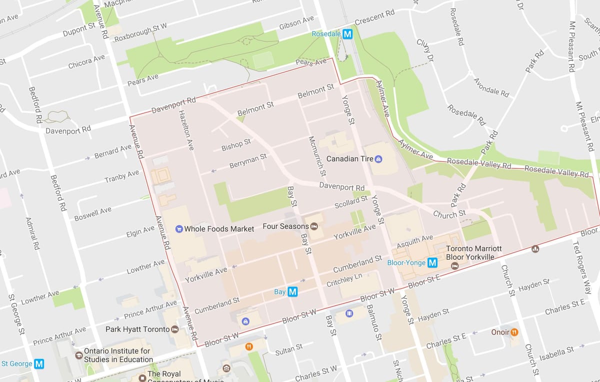 Bản đồ của Yorkville khu phố Toronto