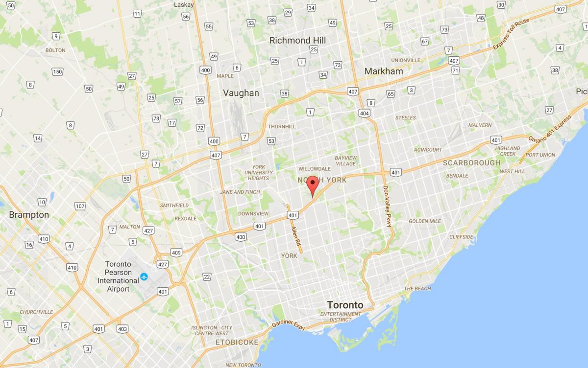 Bản đồ của áo Giáp Heights quận Toronto