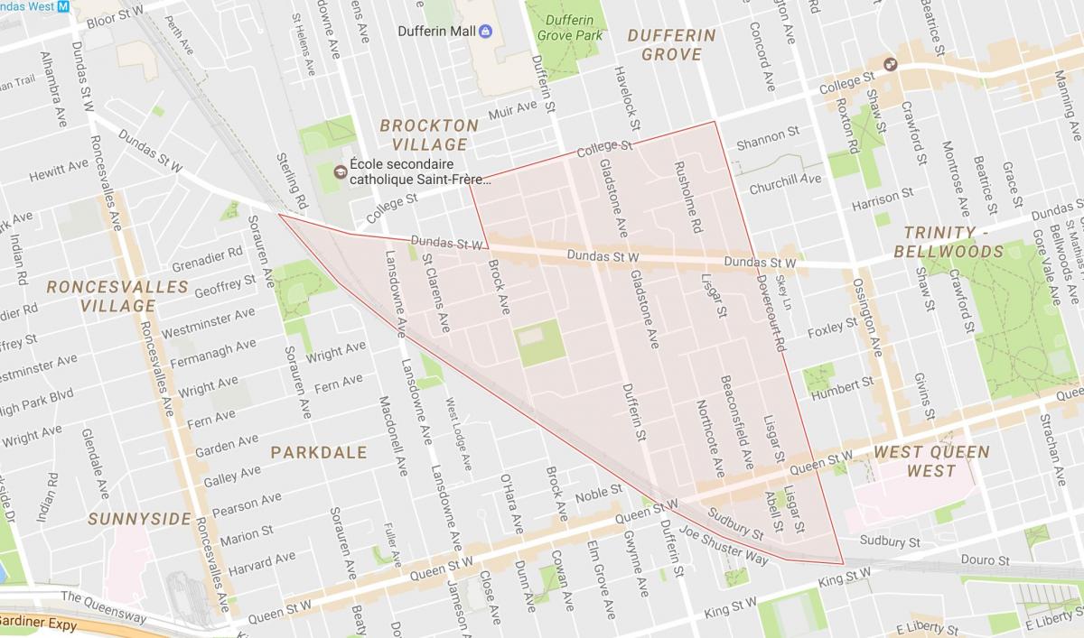 Bản đồ của Chút Bồ đào nha khu phố Toronto