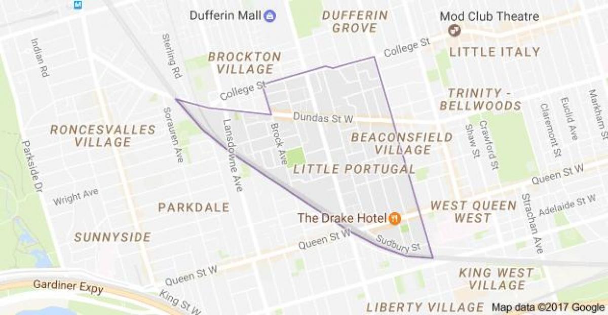 Bản đồ của Chút Bồ đào nha Toronto