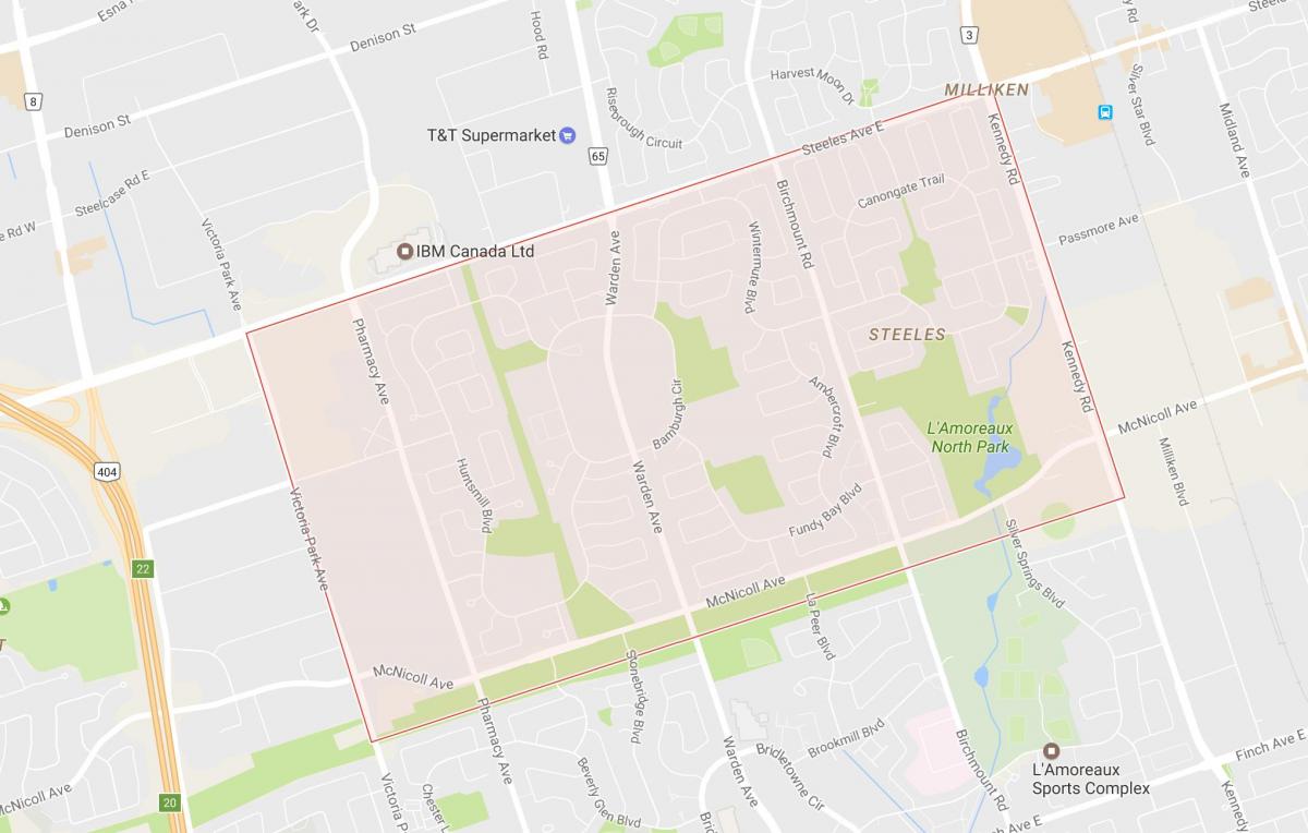 Bản đồ của Đeo khu phố Toronto