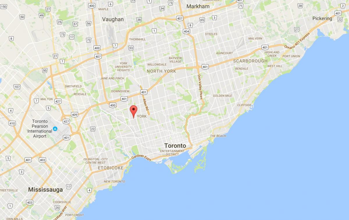 Bản đồ của Đây Tây quận Toronto