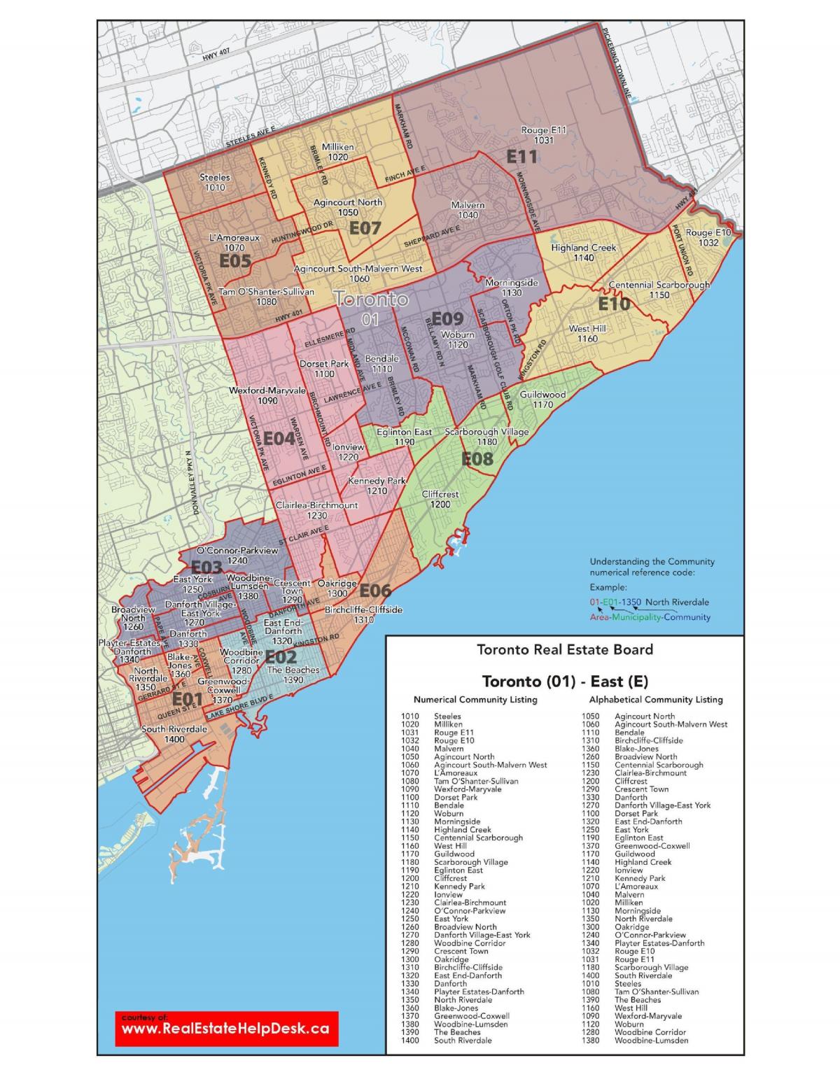 Bản đồ của đông Toronto