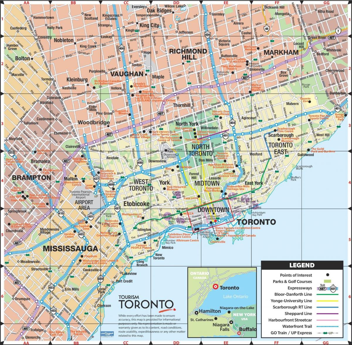 Bản đồ của đường cao Tốc Toronto