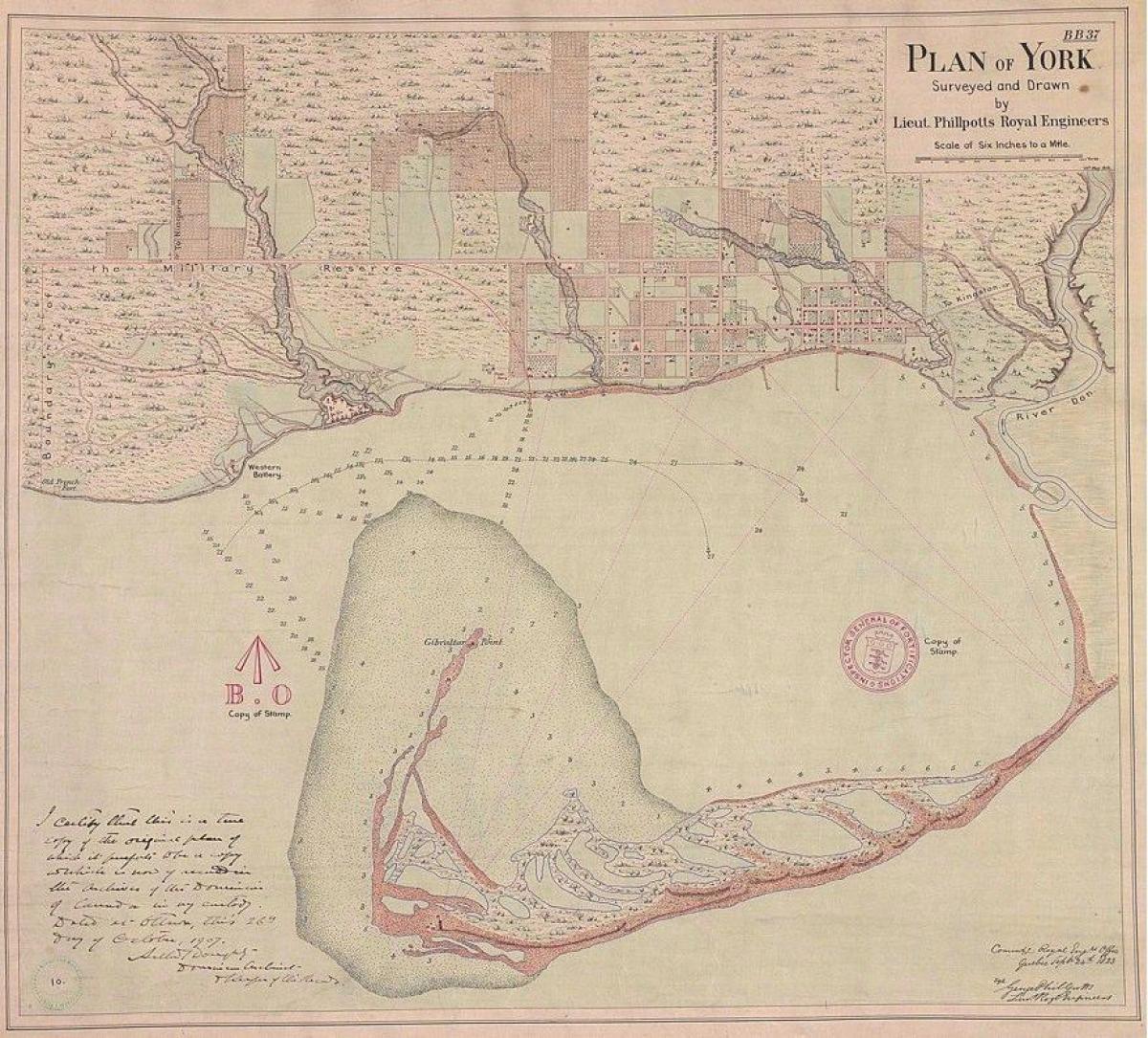 Bản đồ của xứ York Toronto 1787-1884