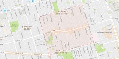 Bản đồ của Chút Ý khu phố Toronto