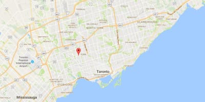 Bản đồ của Đây Tây quận Toronto