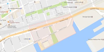 Bản đồ của Đông sát vịnh khu phố Toronto