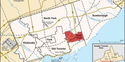 Bản đồ của Đông York