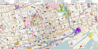 Bản đồ của điểm quan tâm Toronto
