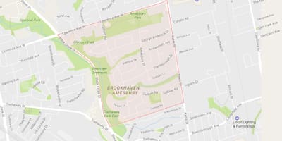 Bản đồ của Amesbury khu phố Toronto