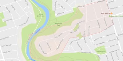 Bản đồ của Con Điểm khu phố Toronto