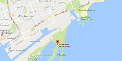 Bản đồ của Ngoài cảng marina Toronto