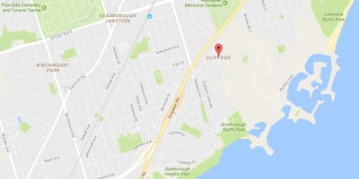 Bản đồ của bên vách đá khu phố Toronto