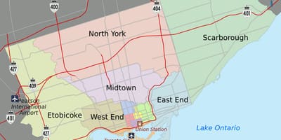Bản đồ của thành Phố Toronto