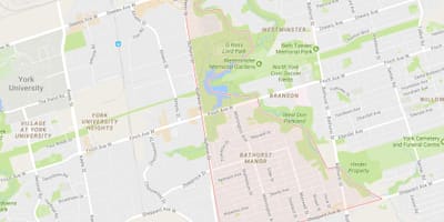 Bản đồ của Bathurst Ấp khu phố Toronto