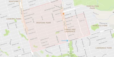 Bản đồ của Bedford Park khu phố Toronto