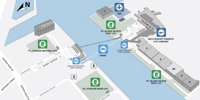 Bản đồ của Billy Bishop bãi đậu xe