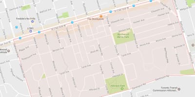 Bản đồ của Bracondale Đồi khu phố Toronto