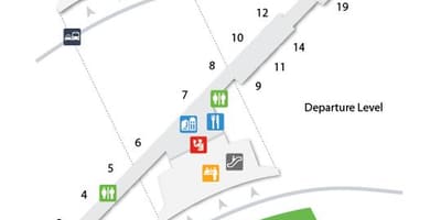 Bản đồ của Buffalo Niagara sân bay khởi hành cấp