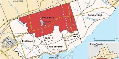 Bản đồ của Bắc York Toronto