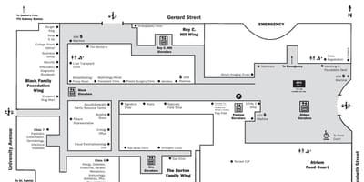 Bản đồ của bệnh Viện dành cho trẻ Em bị Bệnh Toronto sàn chính