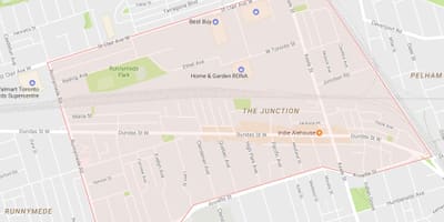 Bản đồ của Junction khu phố Toronto
