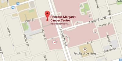 Bản đồ của công Chúa Margaret trung Tâm Ung thư Toronto