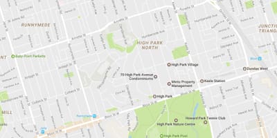 Bản đồ của Cao Park khu phố Toronto