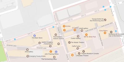 Bản đồ của chưng cất Quận phố Toronto