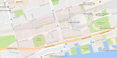 Bản đồ của CityPlace khu phố Toronto