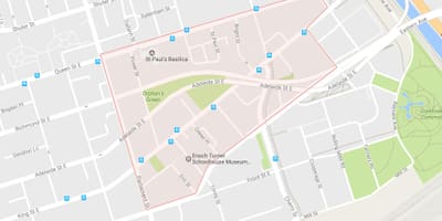 Bản đồ của Corktown khu phố Toronto