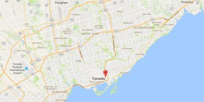 Bản đồ của Corktown quận Toronto