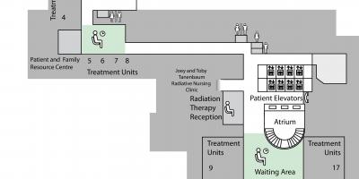 Bản đồ của công Chúa Margaret trung Tâm Ung thư Toronto thứ 2 tầng Dưới (B2)