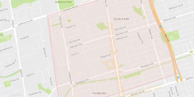 Bản đồ của Dại Hill–Kensington khu phố Toronto