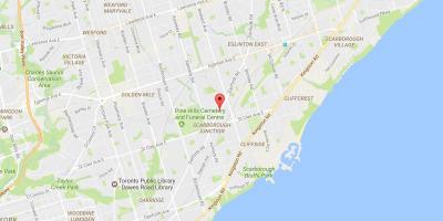 Bản đồ của Danforth đường Toronto