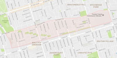 Bản đồ của Davenport khu phố Toronto