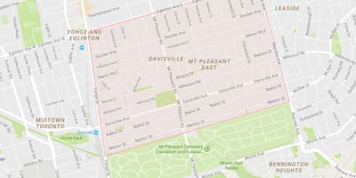 Bản đồ của Davisville Làng khu phố Toronto
