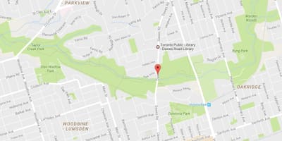 Bản đồ của Dawes đường Toronto