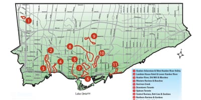 Bản đồ của discovery bước đi Toronto
