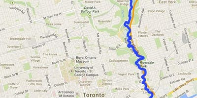 Bản đồ của Don river Toronto