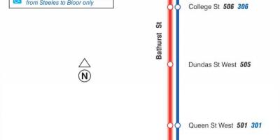Bản đồ của dòng xe điện 511 Bathurst