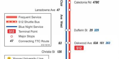 Bản đồ của dòng xe điện 512 St Clair