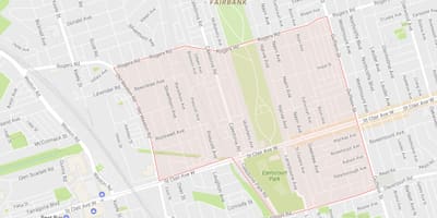 Bản đồ của Earlscourt khu phố Toronto