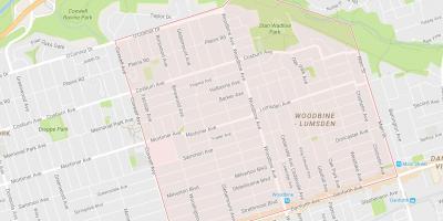 Bản đồ của Việc lên một tầm Cao khu phố Toronto